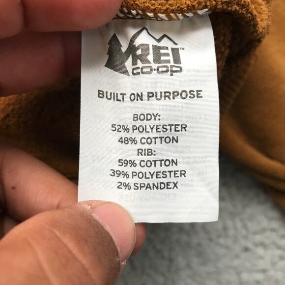 REI Cooperative Birch Brown Sweatshirt Mens Medium Long Sleeve Crew Neck Raglan - Picture 5 of 7